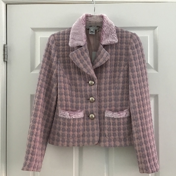 Beautiful Mac & Jac Light pink + lilac tweed textured jacket size 2 - Picture 5 of 5